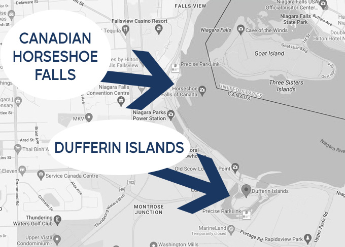 how to get to dufferin islands Niagara Falls